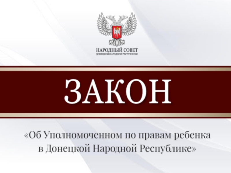 Депутаты рассмотрели закон, регулирующий деятельность Уполномоченного по правам ребёнка в ДНР.