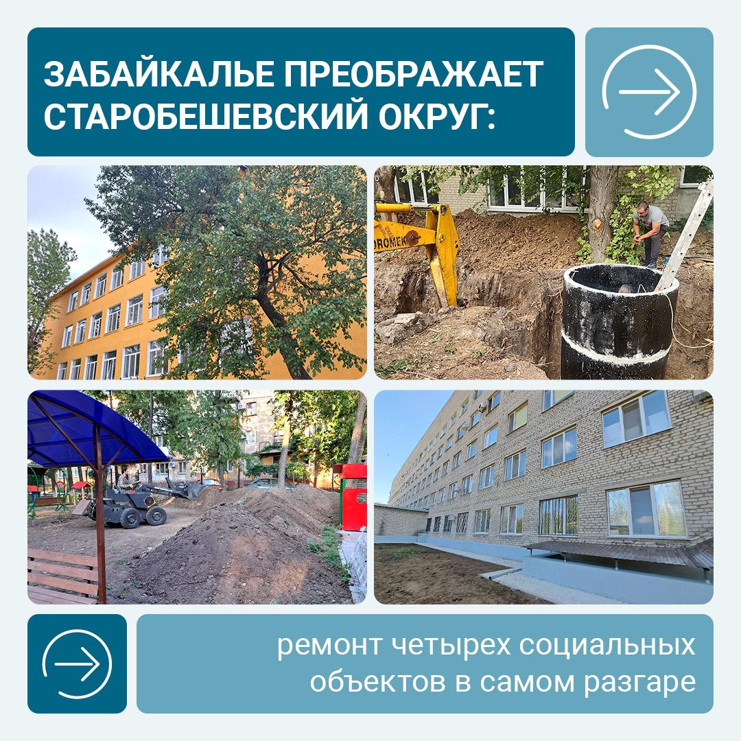 Забайкальский край ремонтирует 4 соцобъекта в Старобешевском округе.